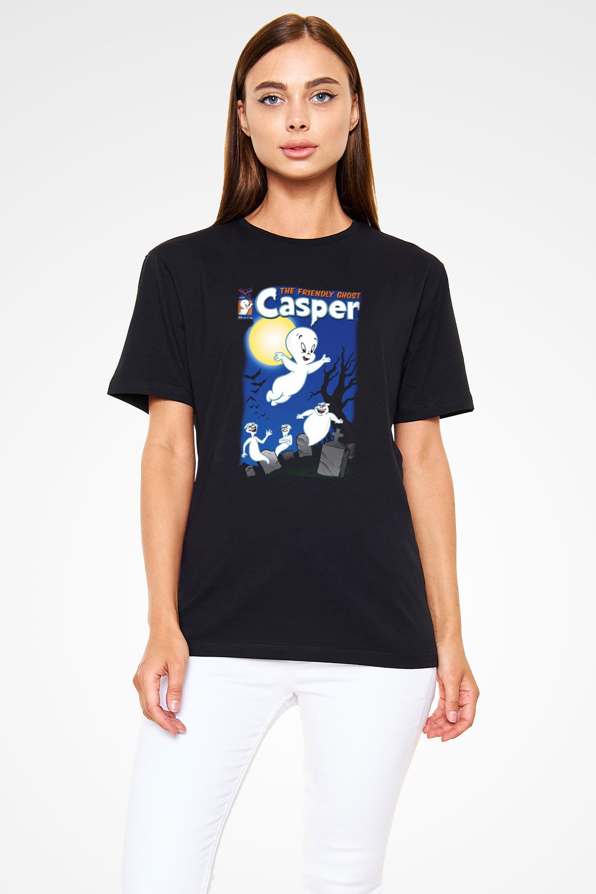 Casper the Friendly Ghost Siyah Unisex Tişört