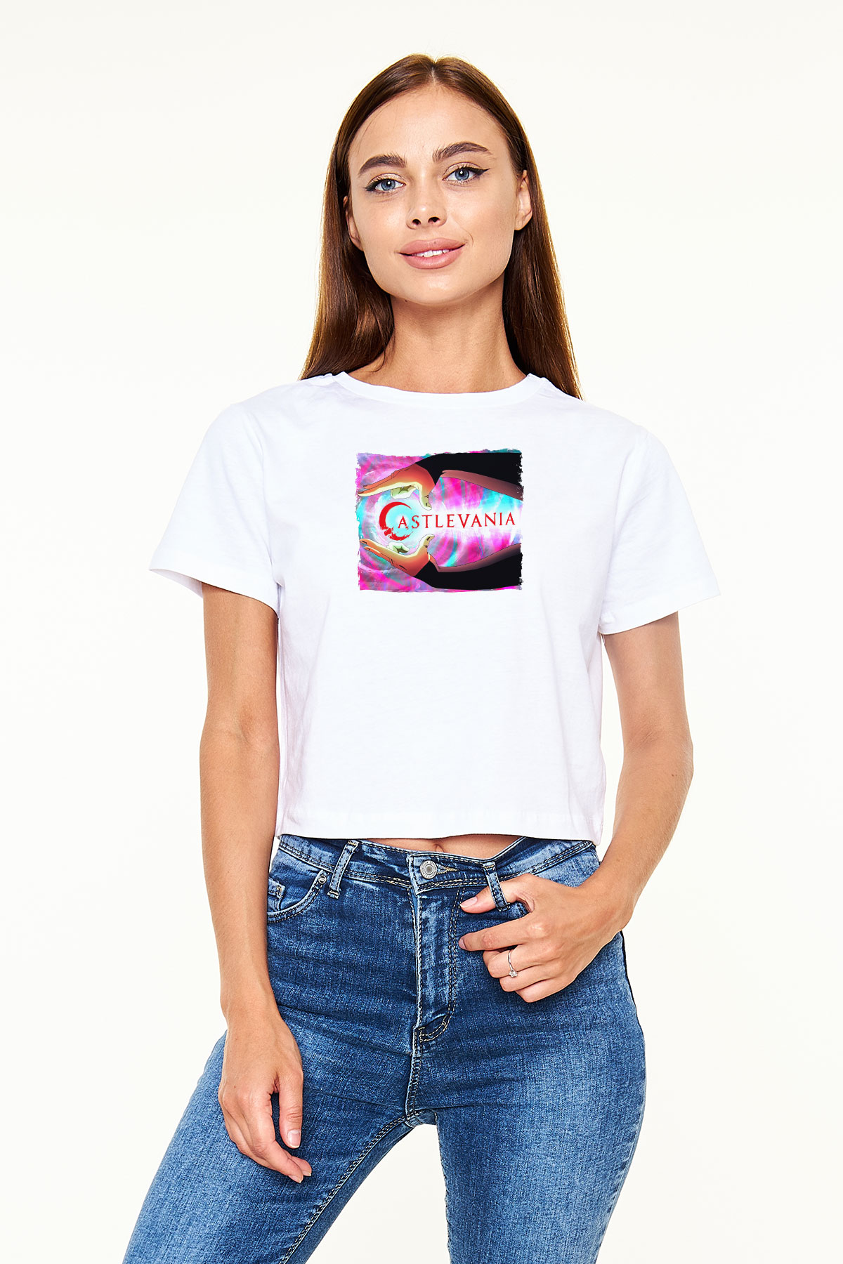 Castlevania: Lords of Shadow Beyaz  Crop Top Tişört