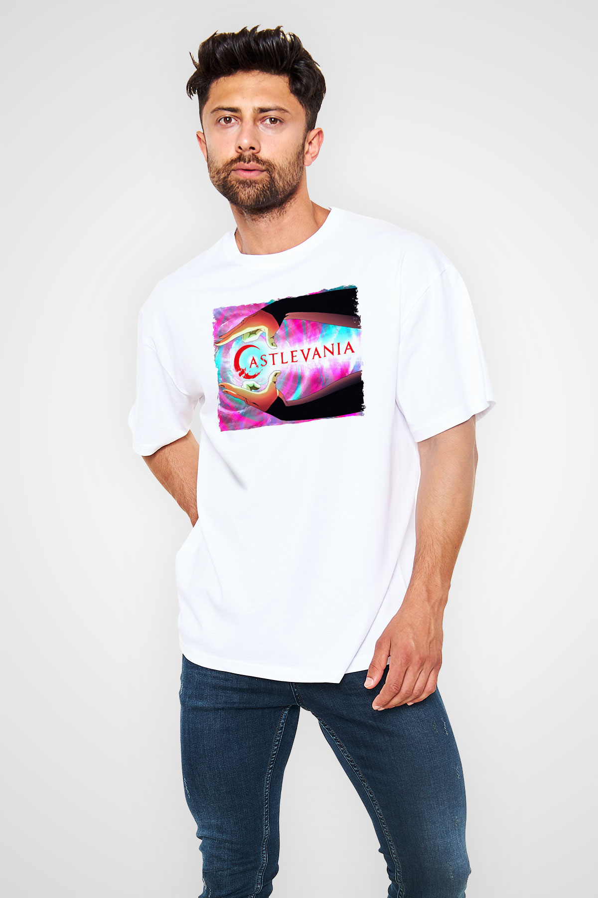 Castlevania: Lords of Shadow Beyaz Oversize Tişört Oversize T-shirt