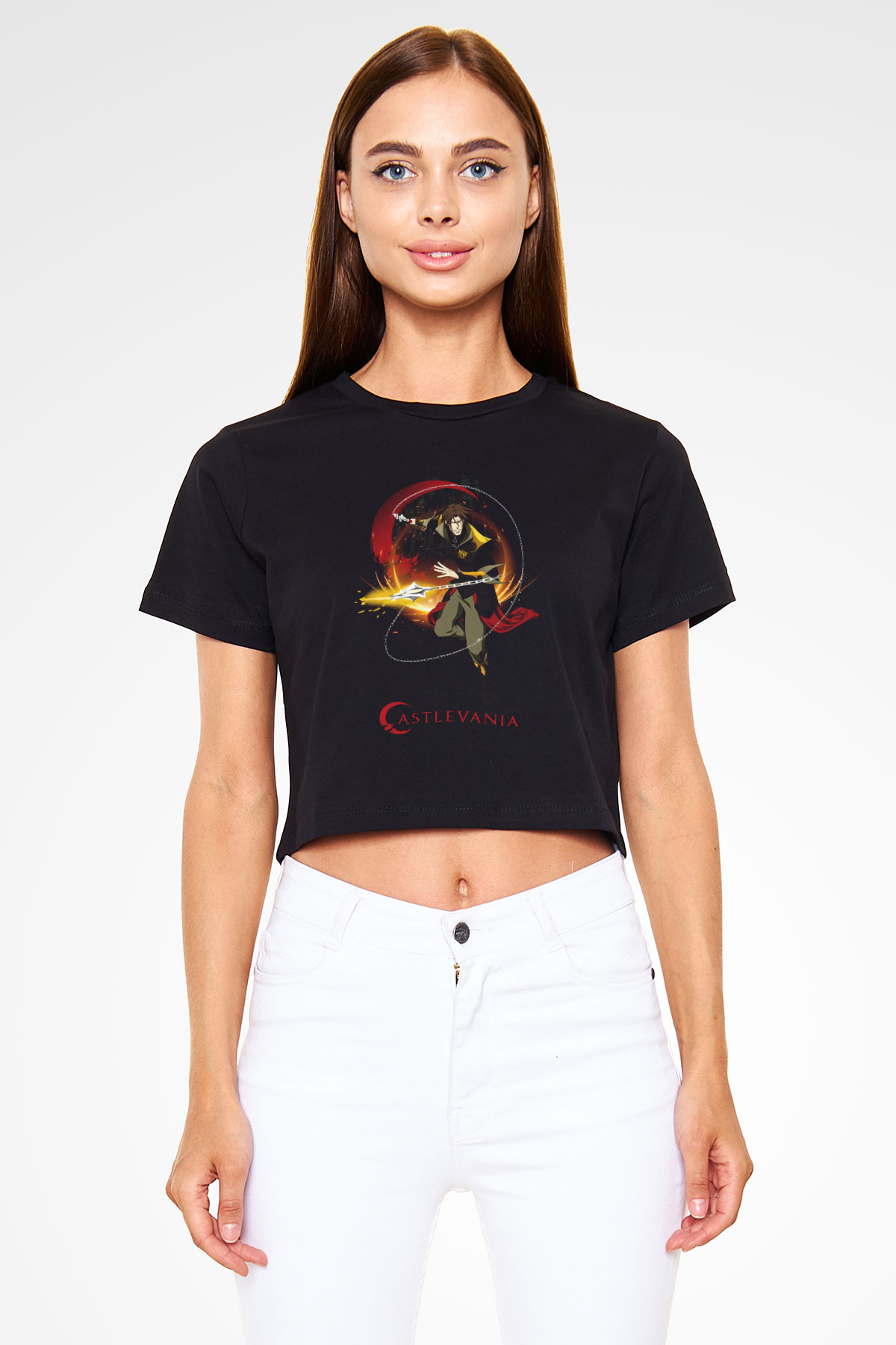 Castlevania: Lords of Shadow Siyah  Crop Top Tişört