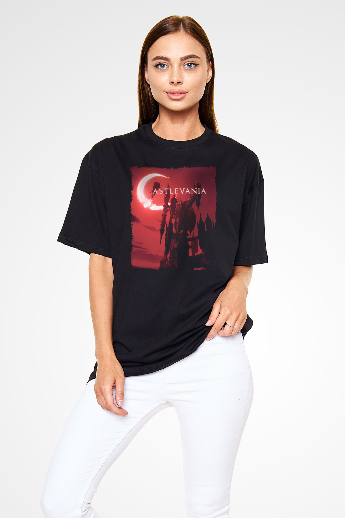 Castlevania: Lords of Shadow Siyah Oversize Tişört Oversize T-shirt