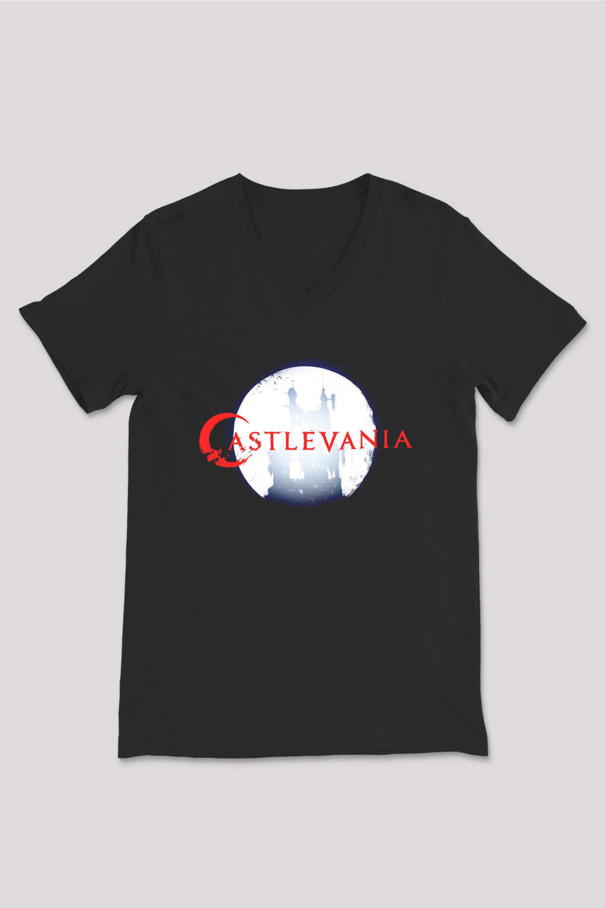 Castlevania: Lords of Shadow Siyah Unisex V Yaka Tişört