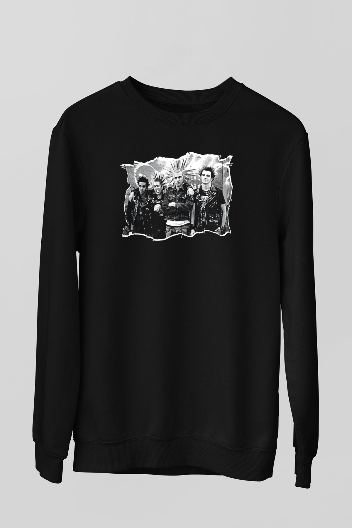 Casualties Baskılı Unisex Siyah Sweatshirt