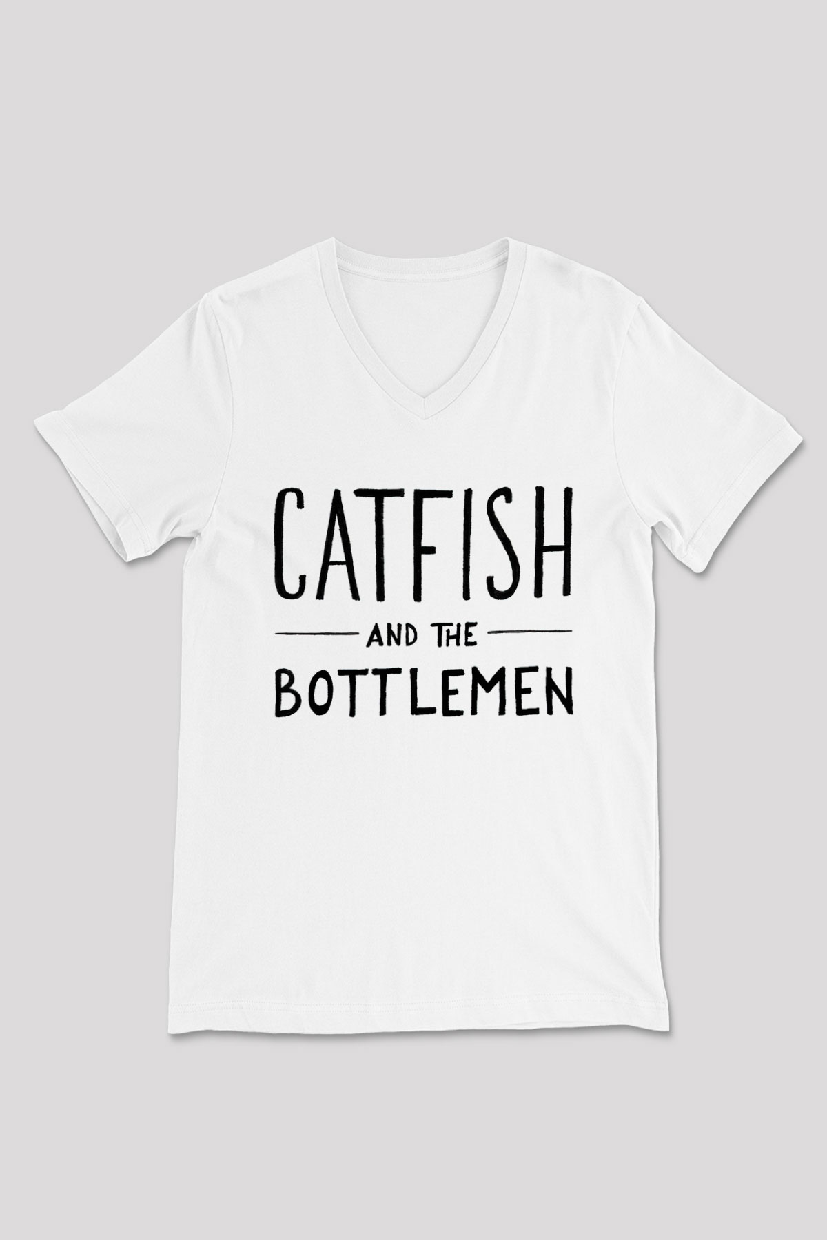 Catfish And The Bottlemen Beyaz Unisex V Yaka Tişört T-Shirt