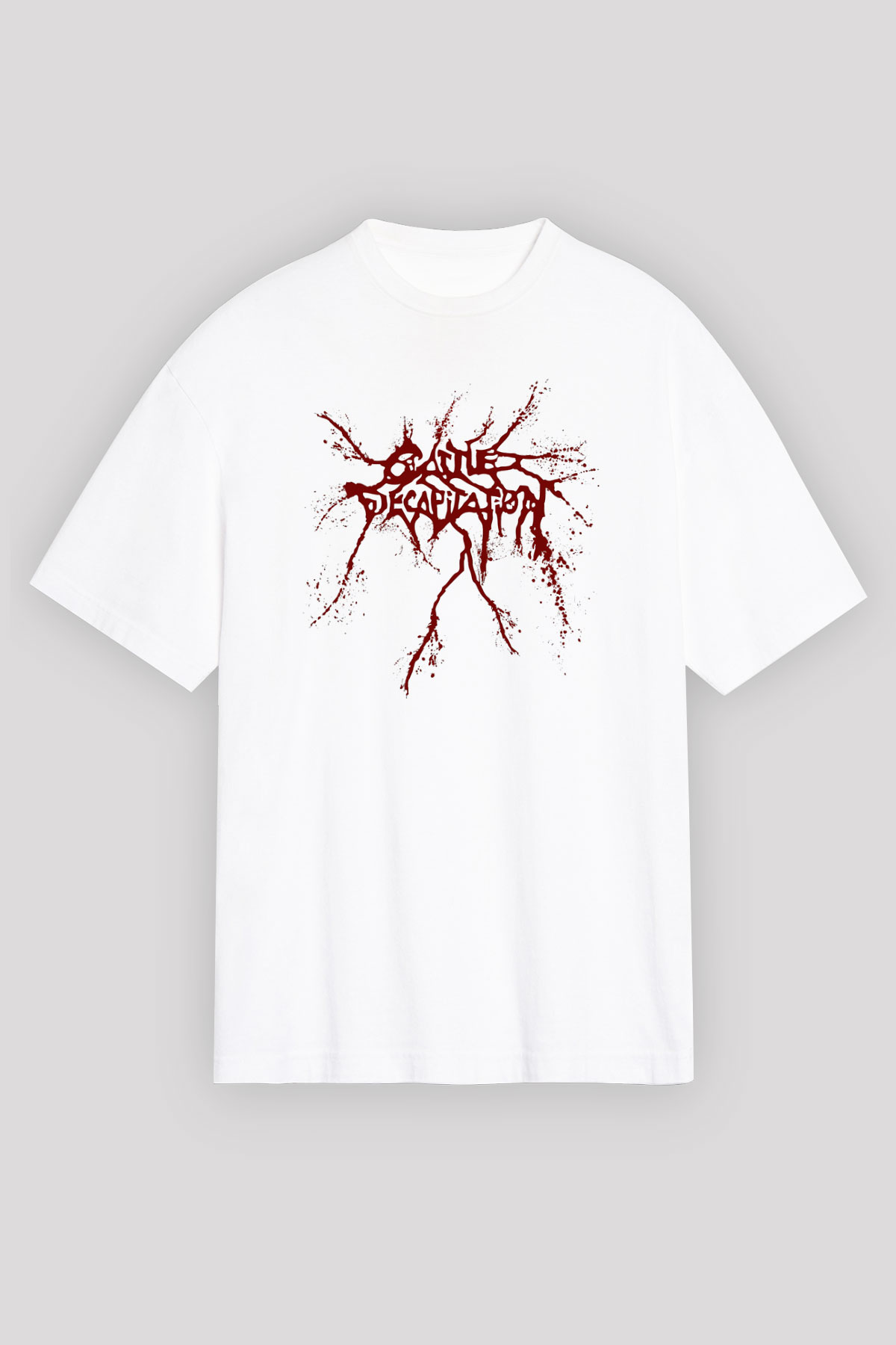 Cattle Decapitation Beyaz Unisex Oversize Tişört T-Shirt