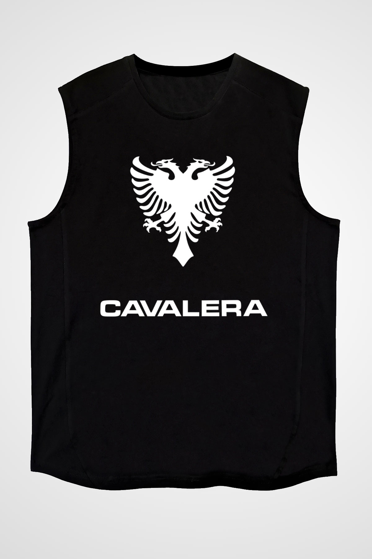 Cavalera Baskılı Unisex Siyah Kolsuz Tişört - Tshirt
