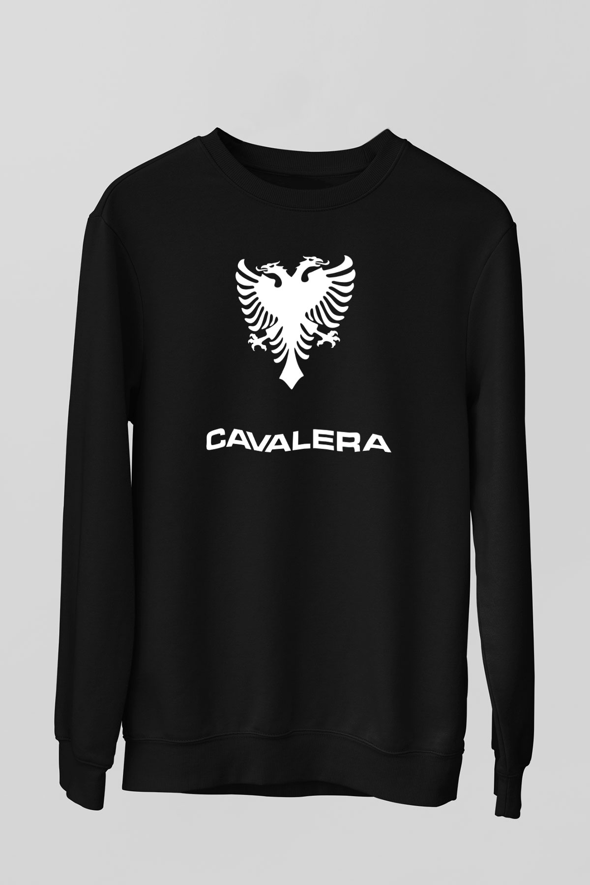 Cavalera Baskılı Unisex Siyah Sweatshirt