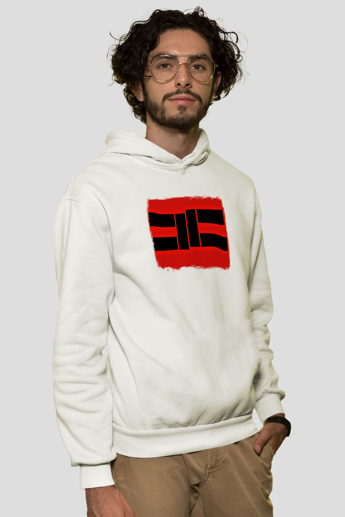Cavalera Conspiracy Baskılı Unisex Beyaz Hoodie