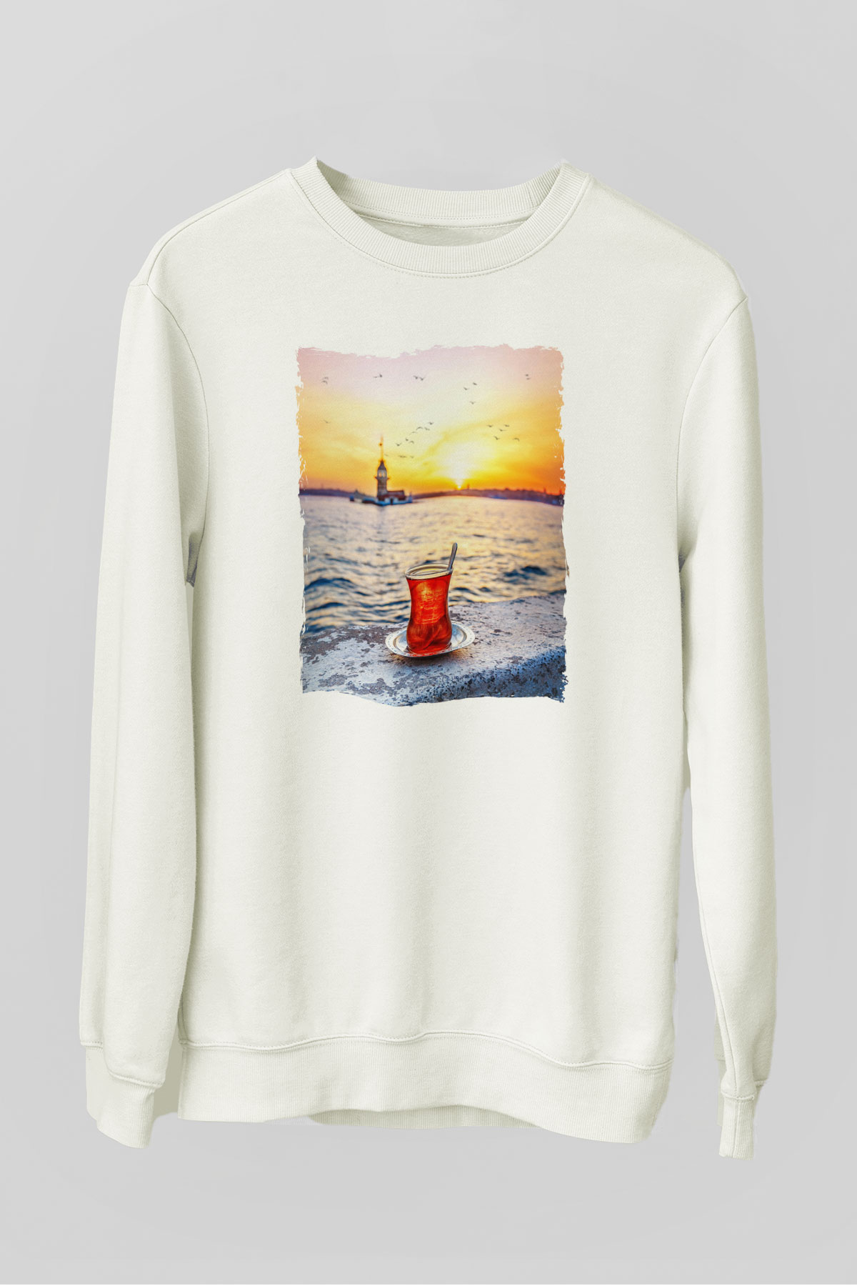 Çaycı Beyaz Unisex Sweatshirt