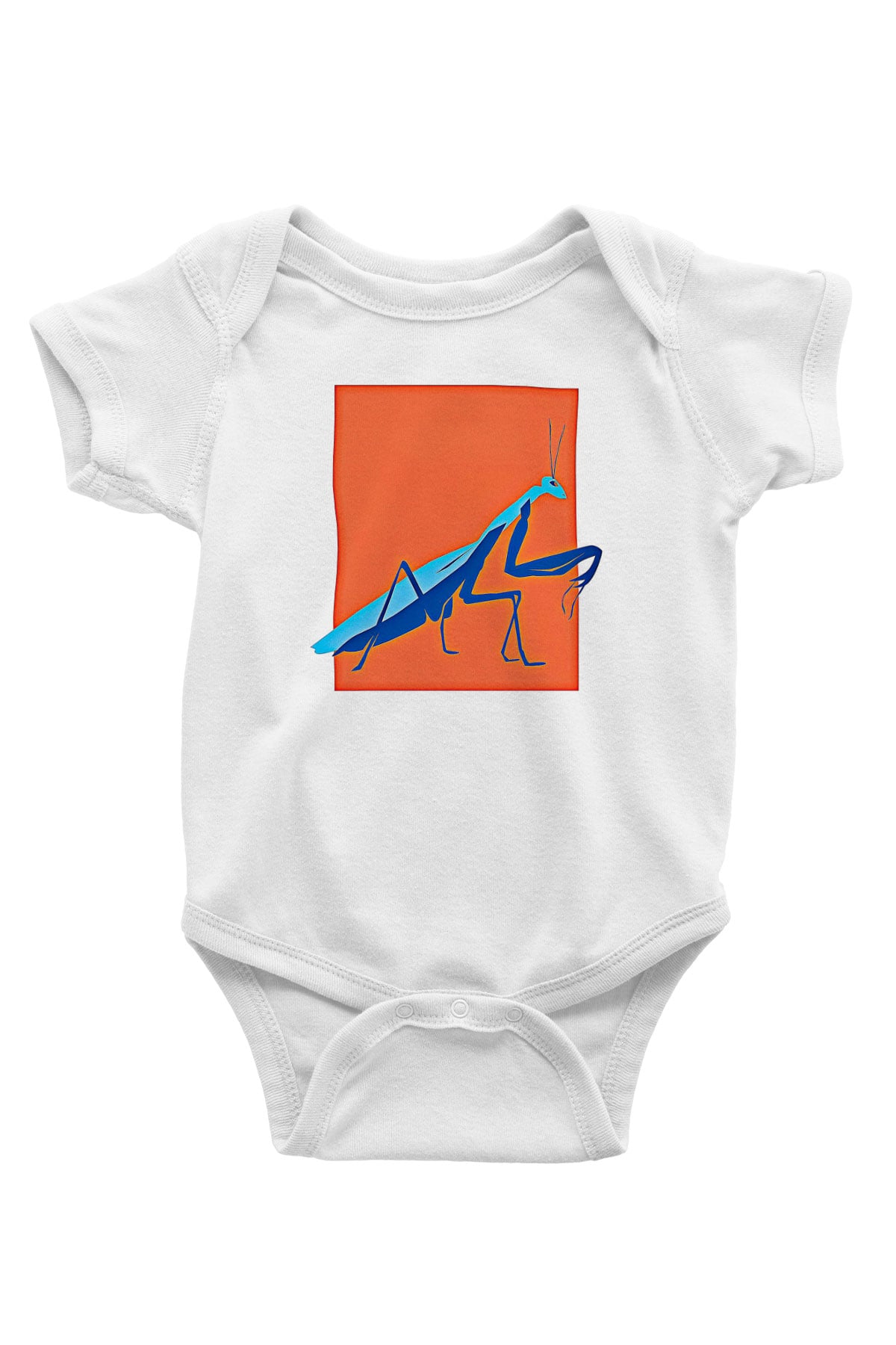 Çekirge Baskılı Beyaz Unisex Bebek Body - Zıbın