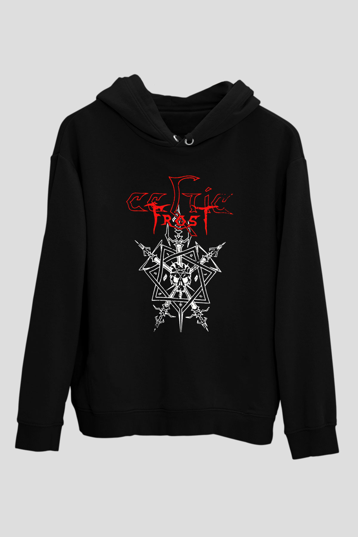 Celtic Frost Baskılı Unisex Siyah Kapüşonlu Sweatshirt