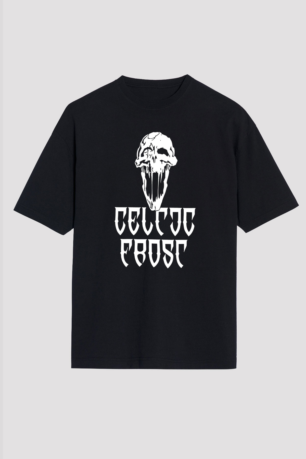 Celtic Frost Baskılı Unisex Siyah Oversize Tişört - Tshirt
