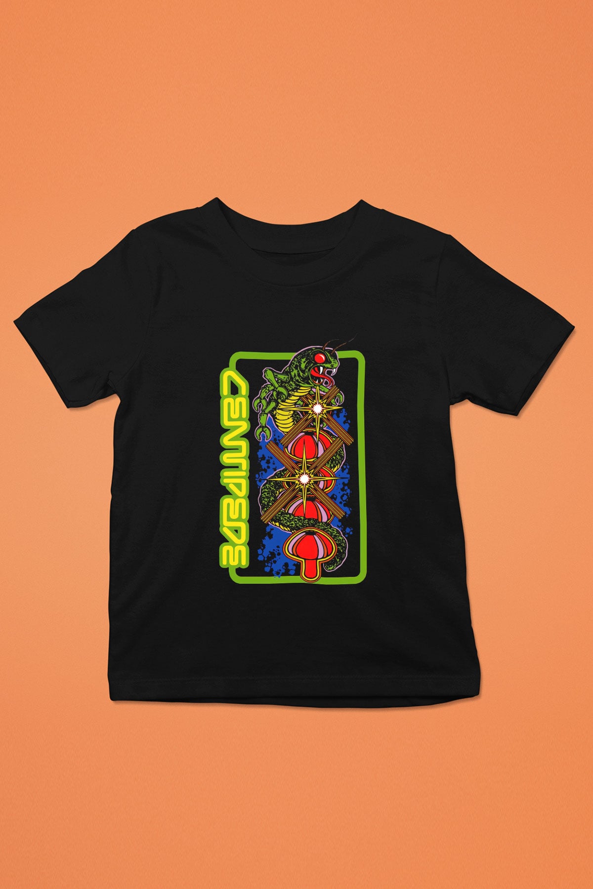 Centipede Siyah Unisex  Çocuk Tişört