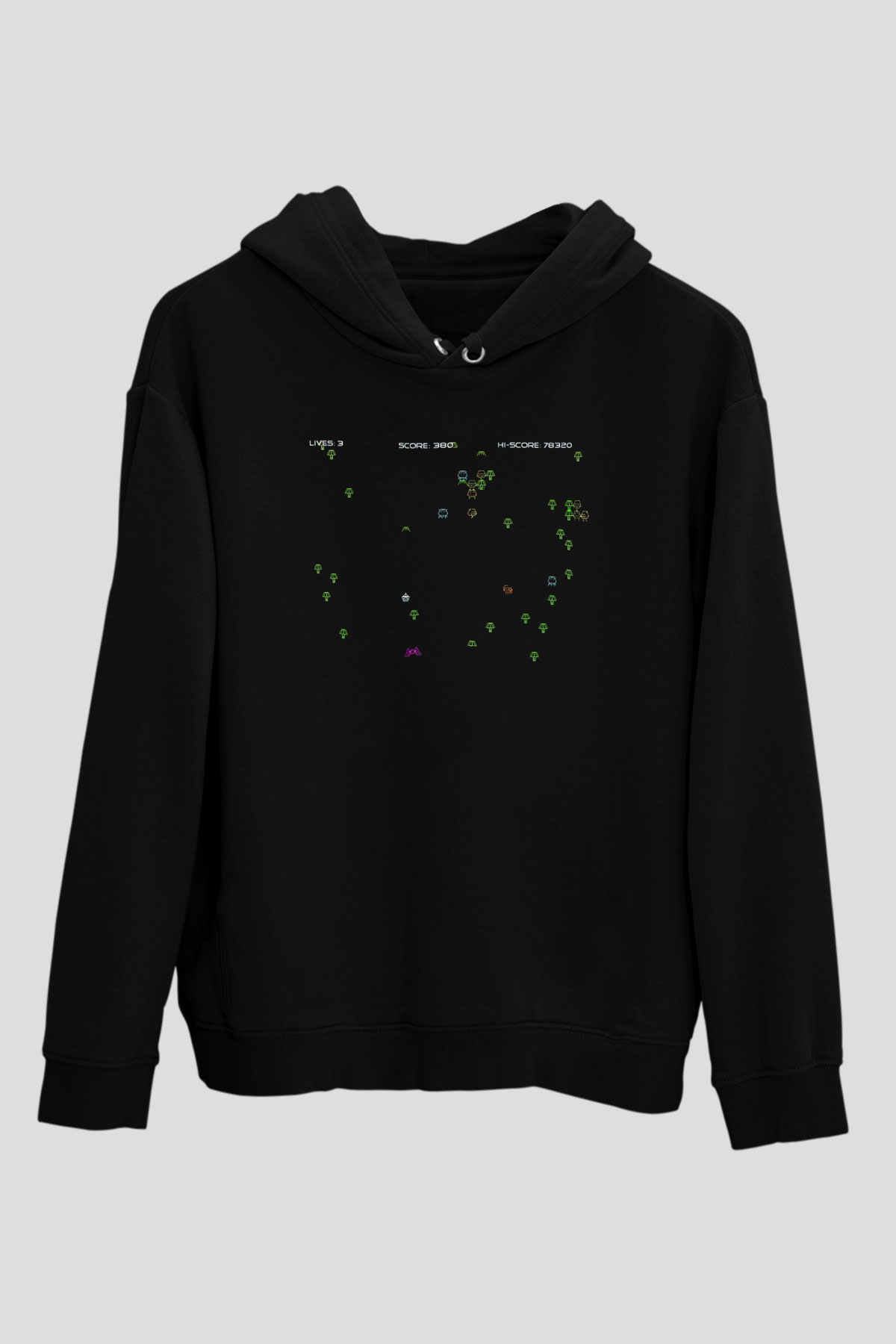 Centipede Siyah Unisex Kapüşonlu Sweatshirt
