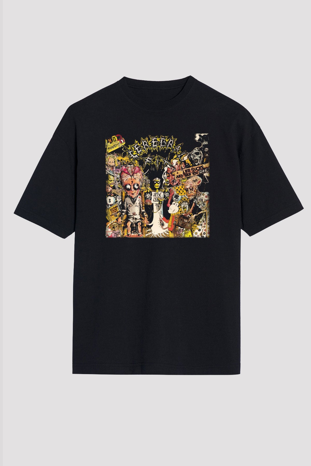 Cerebral Fix Siyah Unisex Oversize Tişört T-Shirt