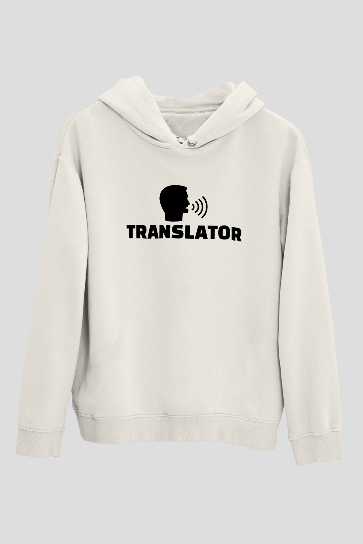 Çevirmen Beyaz Unisex Kapüşonlu Sweatshirt