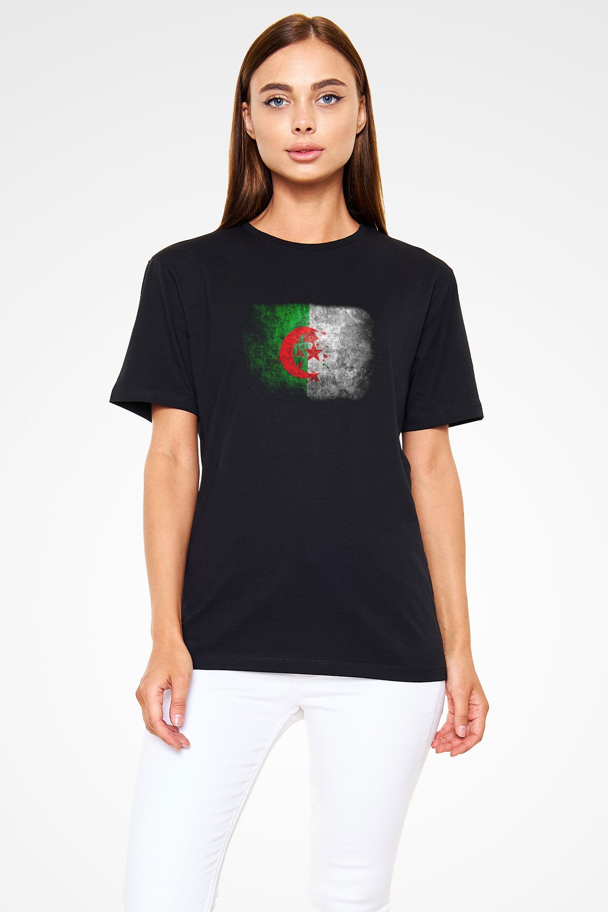 Cezayir Siyah Unisex Tişört T-Shirt - TişörtFabrikası