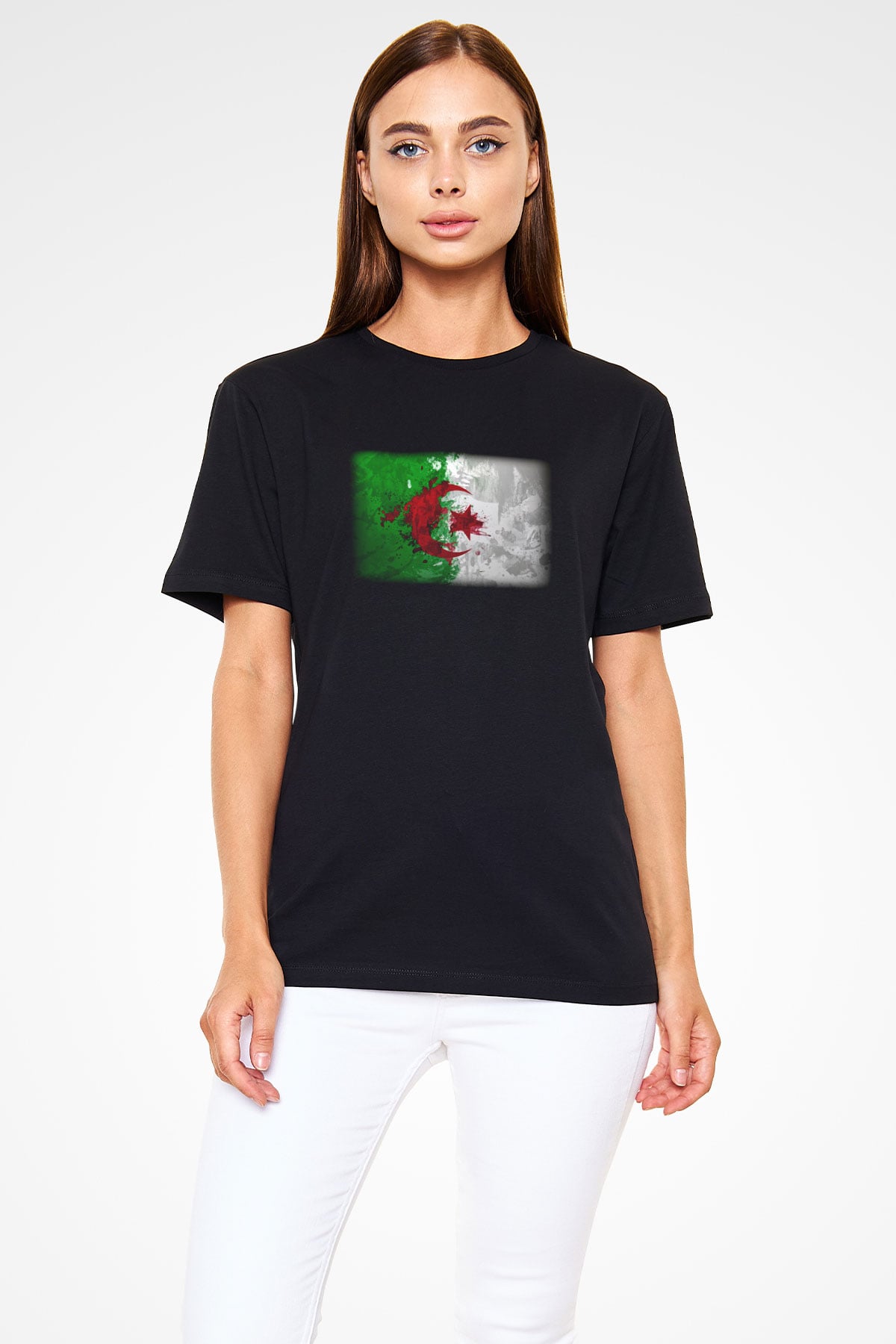 Cezayir Siyah Unisex Tişört T-Shirt - TişörtFabrikası