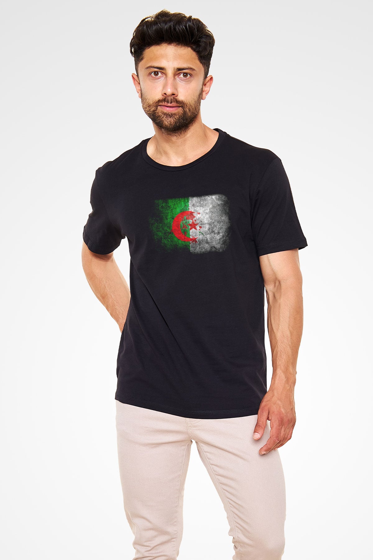 Cezayir Siyah Unisex Tişört T-Shirt - TişörtFabrikası