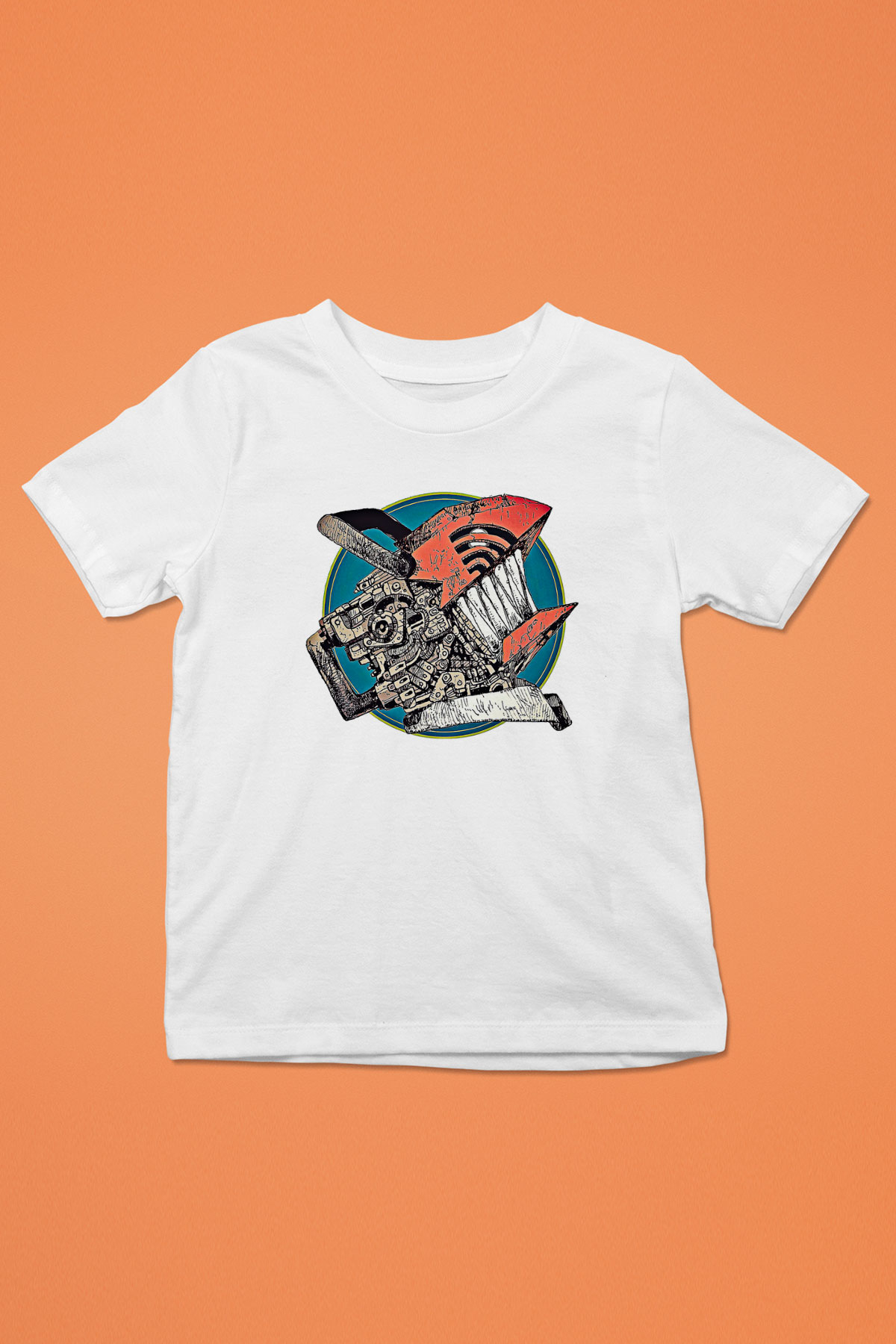 Chainsaw Man Baskılı Beyaz Unisex Beyaz Çocuk Tişört - Tshirt