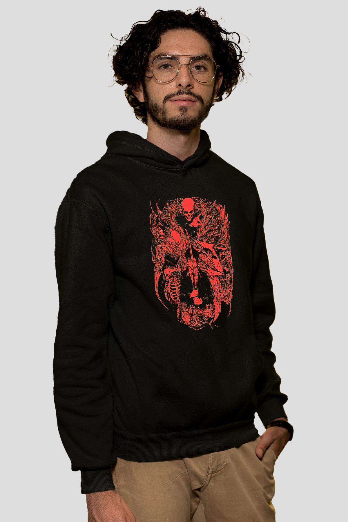 Chainsaw Man Baskılı Unisex Siyah Hoodie
