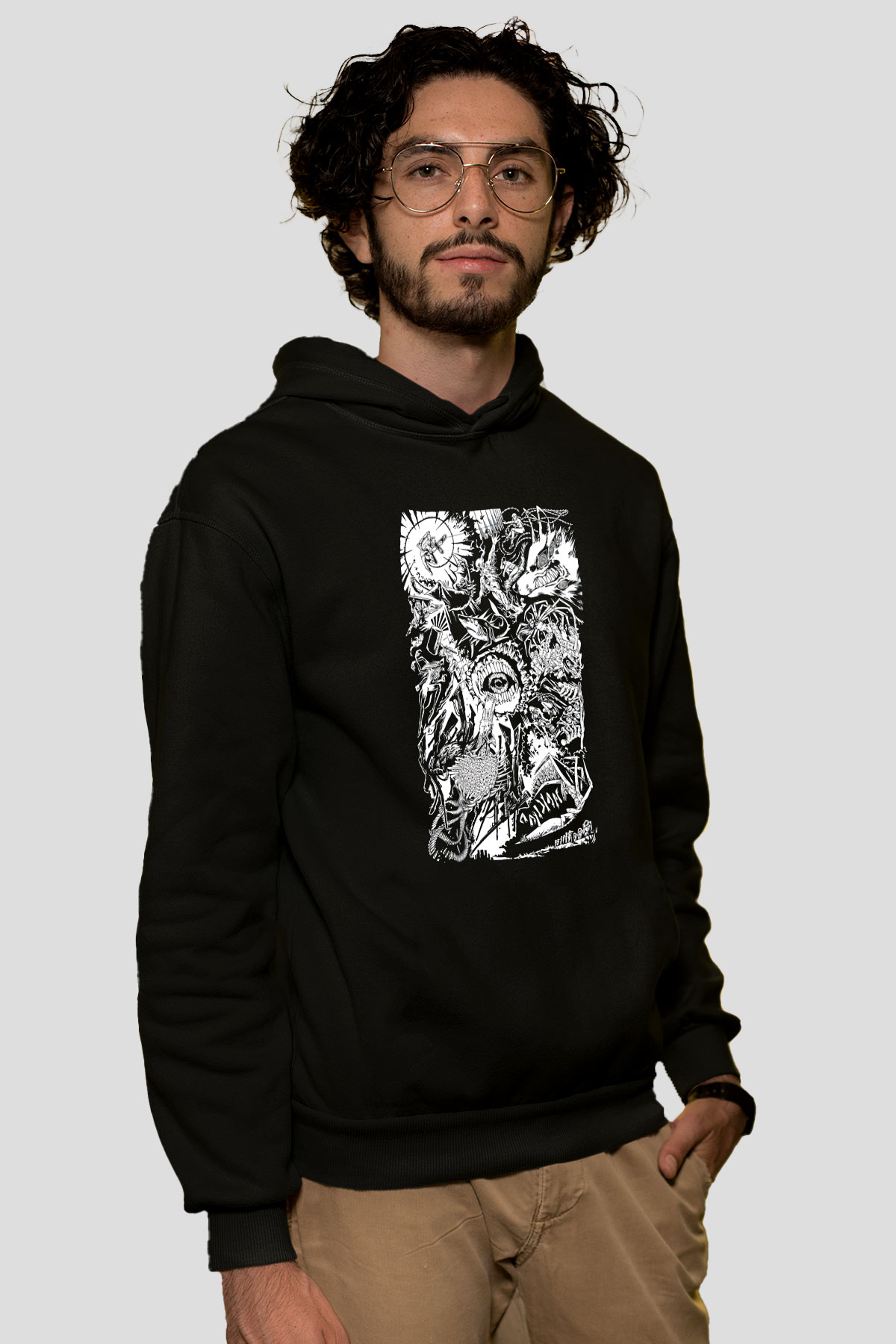 Chainsaw Man Baskılı Unisex Siyah Hoodie