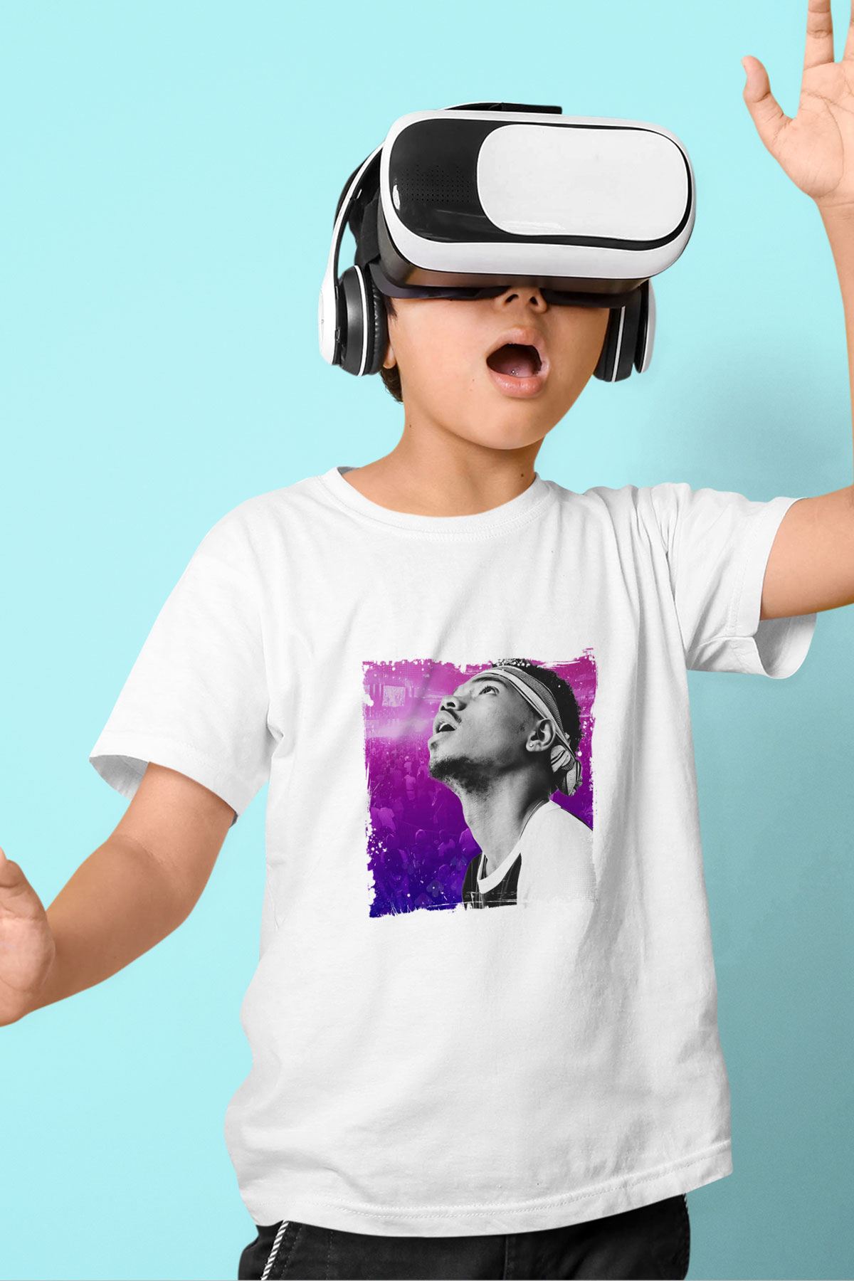 Chance The Rapper Baskılı Unisex Beyaz Çocuk Tişört