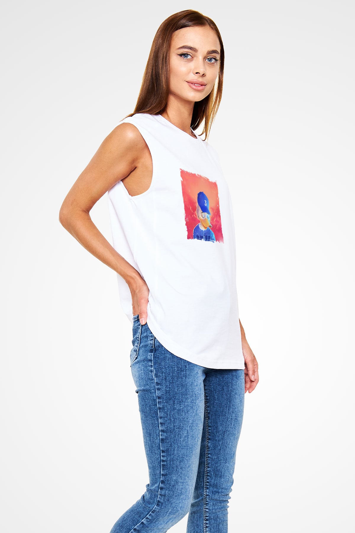 Chance The Rapper Baskılı Unisex Beyaz Kolsuz Tişört