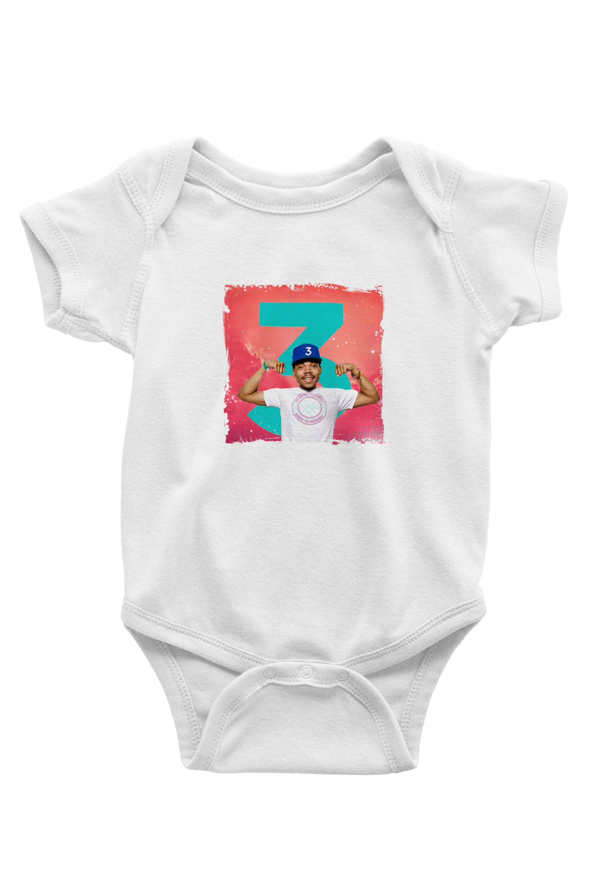 Chance The Rapper Baskılı Unisex Beyaz Bebek Body - Zıbın