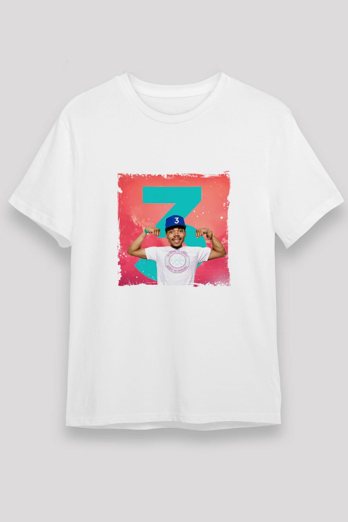 Chance The Rapper Baskılı Unisex Beyaz Tişört