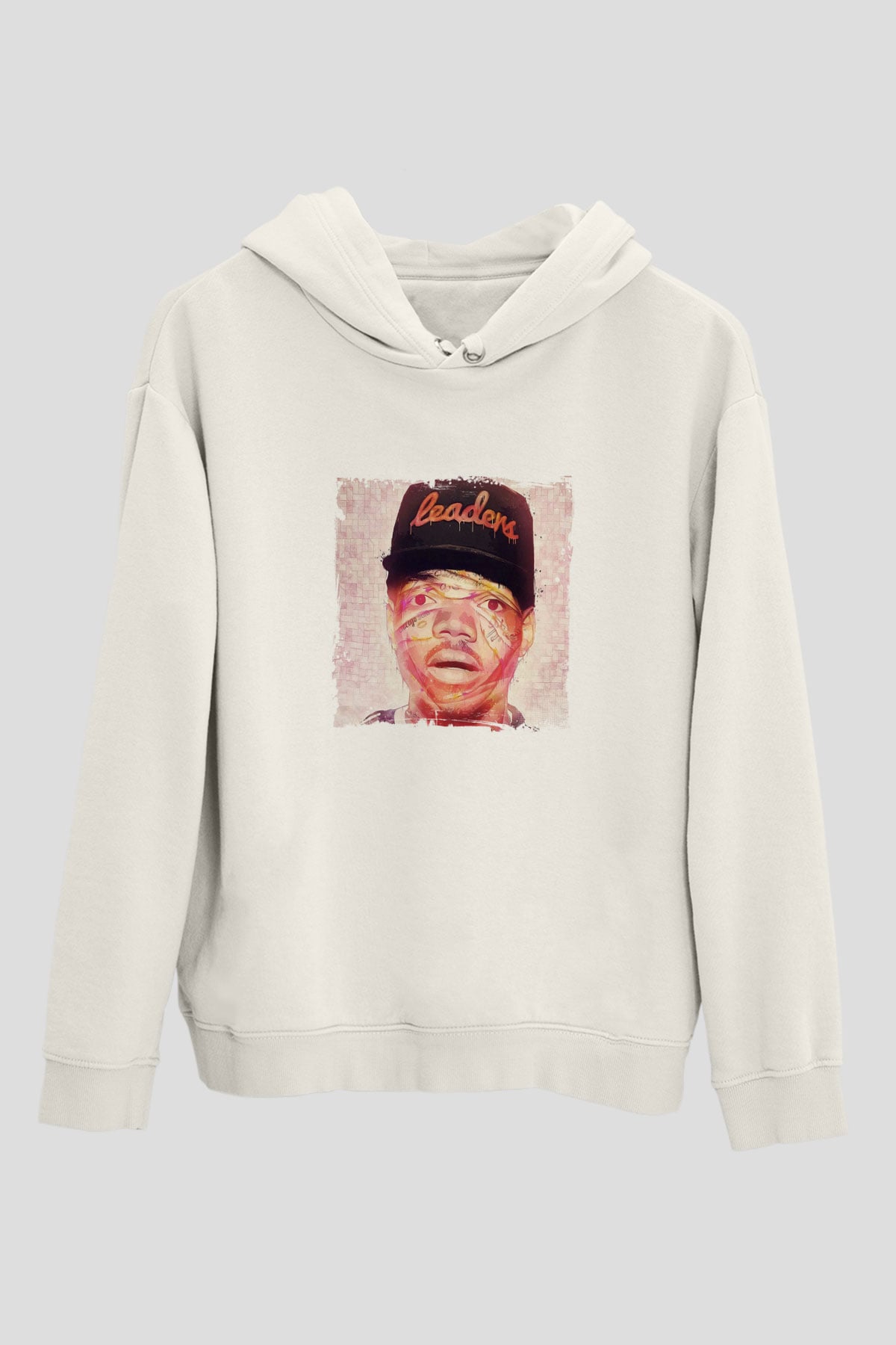 Chance The Rapper Baskılı Unisex Beyaz Kapüşonlu Sweatshirt
