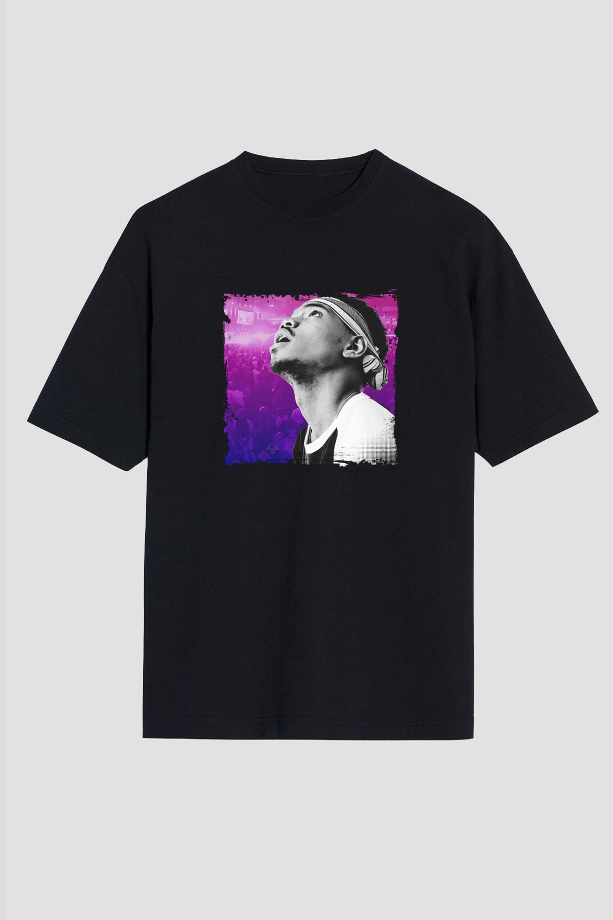 Chance The Rapper Baskılı Unisex Oversize Siyah Tişört
