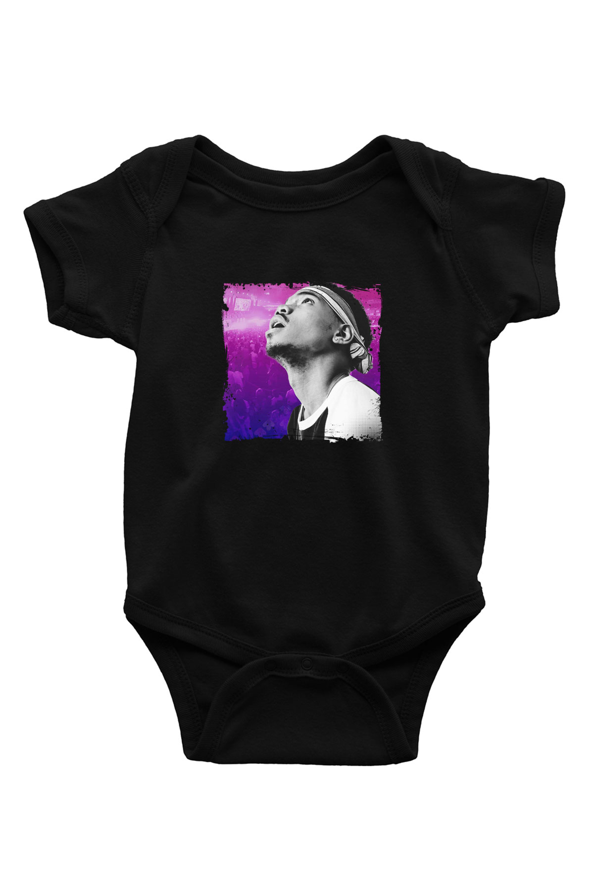 Chance The Rapper Baskılı Unisex Siyah Bebek Body - Zıbın