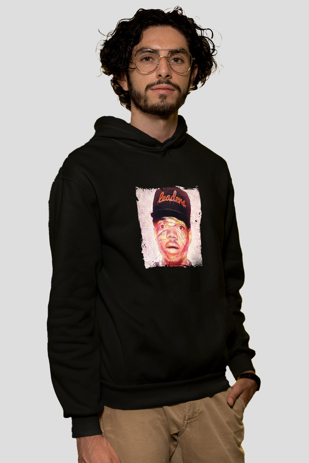 Chance The Rapper Baskılı Unisex Siyah Hoodie