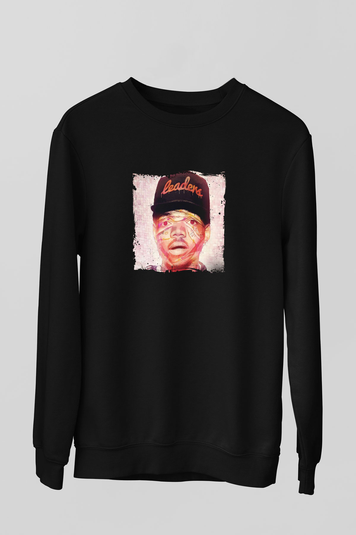 Chance The Rapper Baskılı Unisex Siyah Sweatshirt