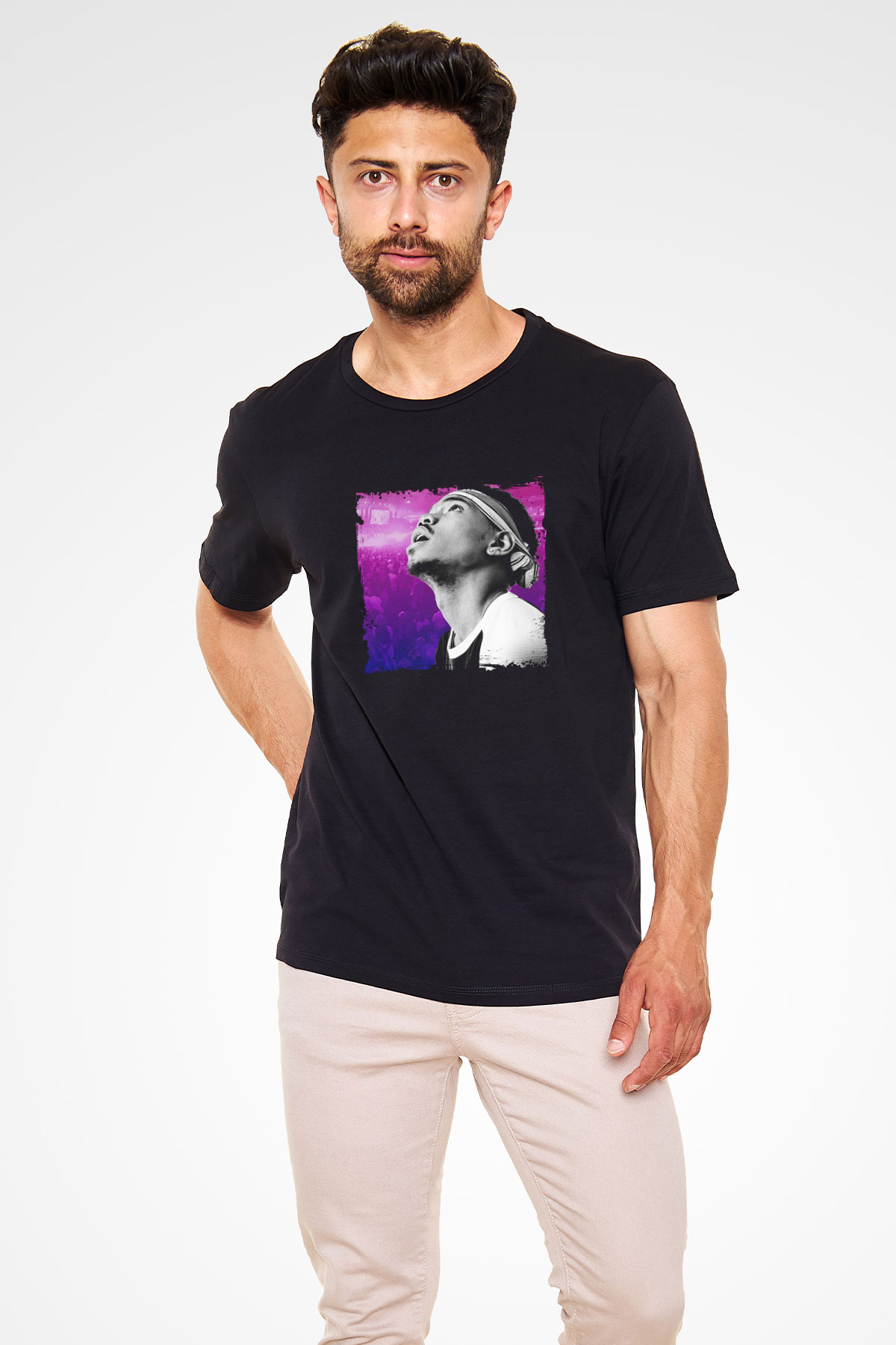 Chance The Rapper Baskılı Unisex Siyah Tişört