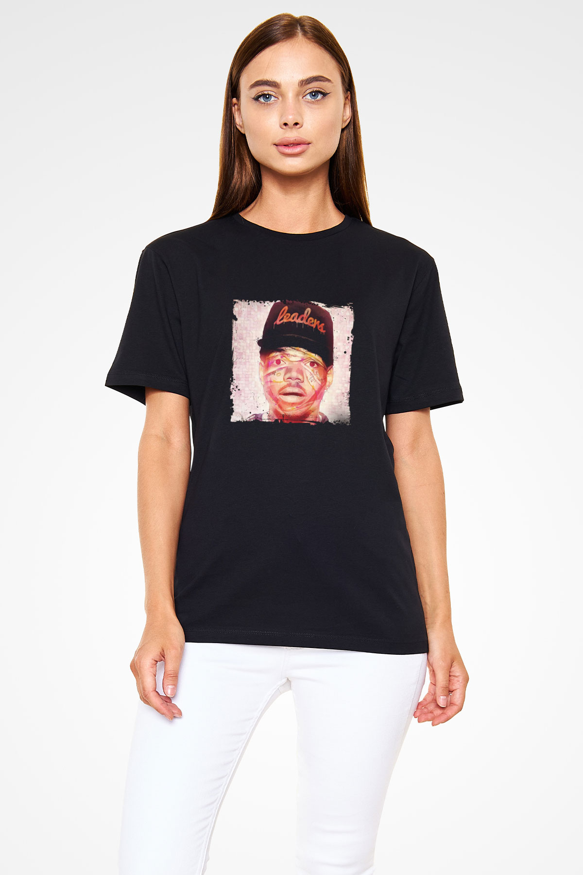Chance The Rapper Baskılı Unisex Siyah Tişört