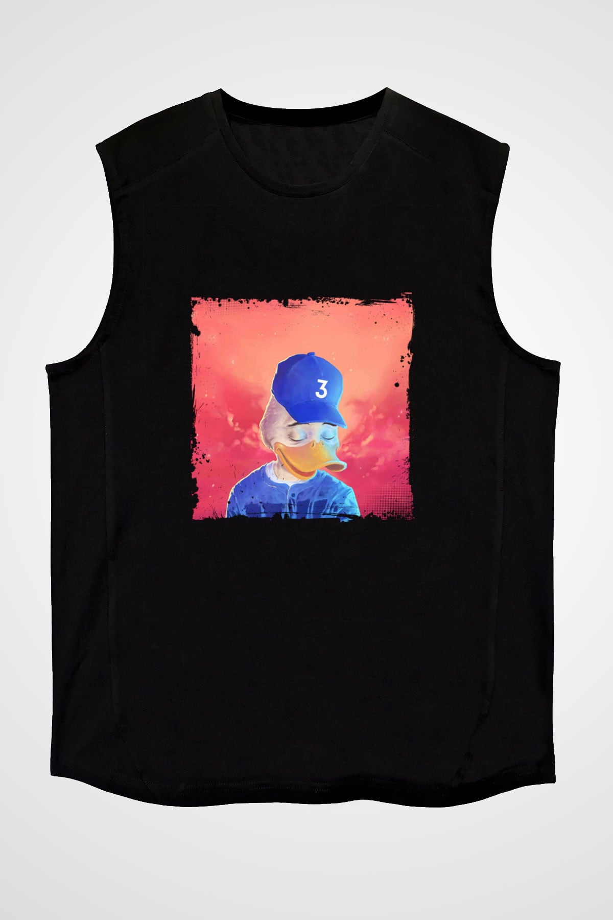Chance The Rapper Baskılı Unisex Siyah Kolsuz Tişört