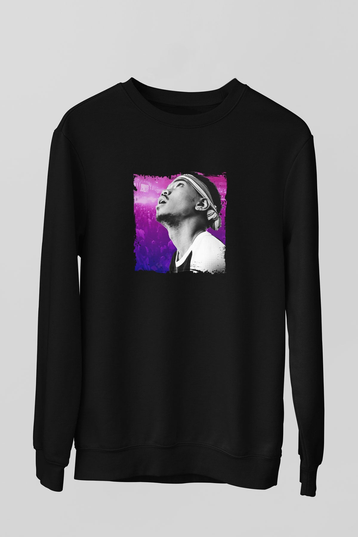 Chance The Rapper Baskılı Unisex Siyah Sweatshirt