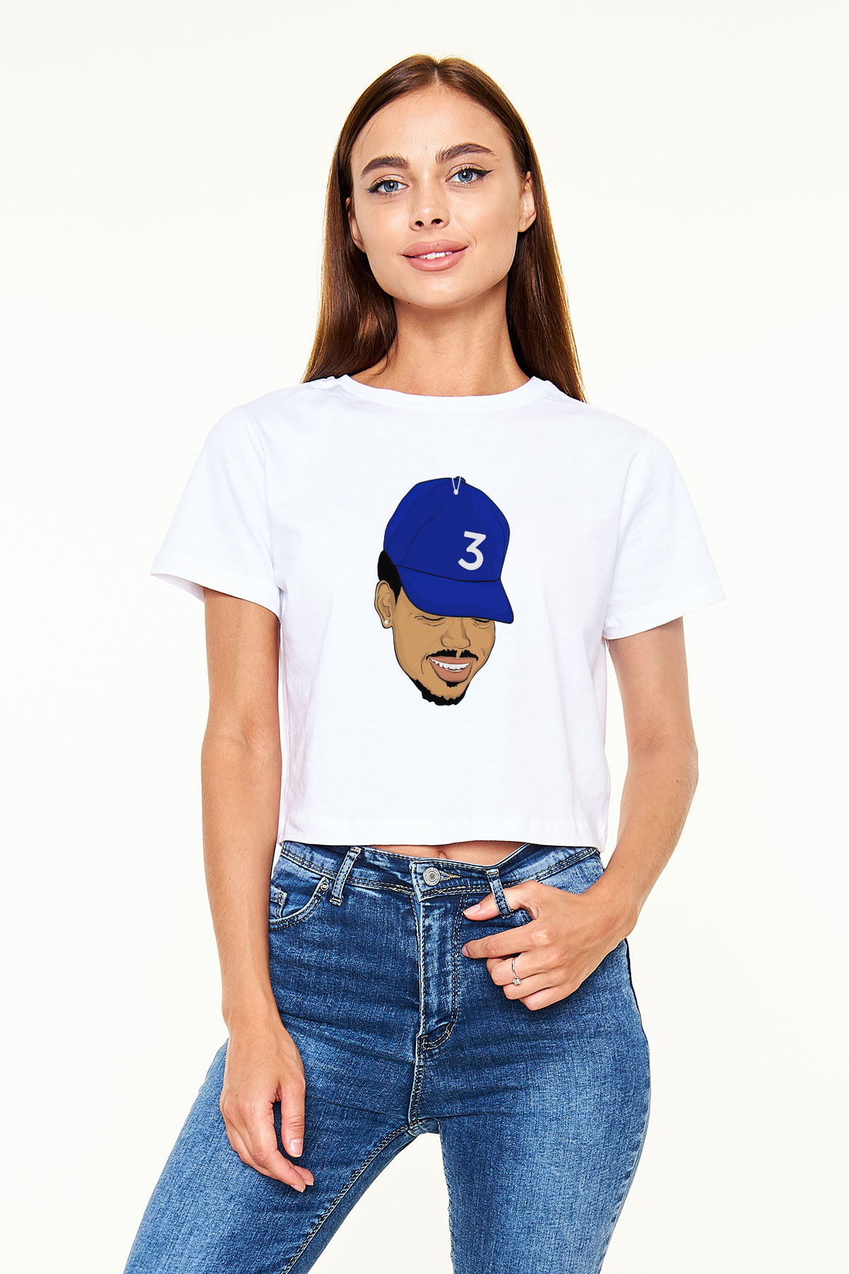 Chance The Rapper Beyaz Croptop Tişört