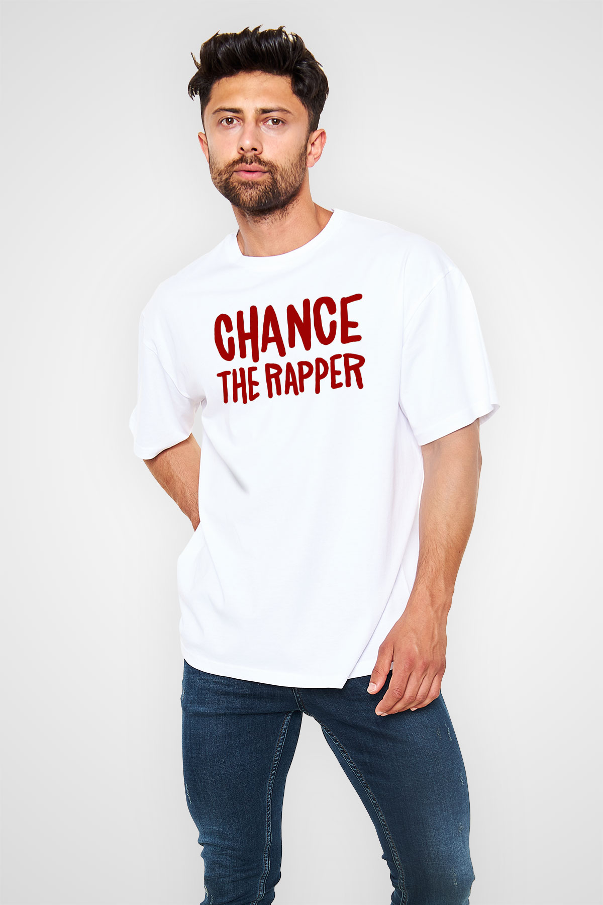 Chance The Rapper Beyaz Unisex Oversize Tişört T-Shirt