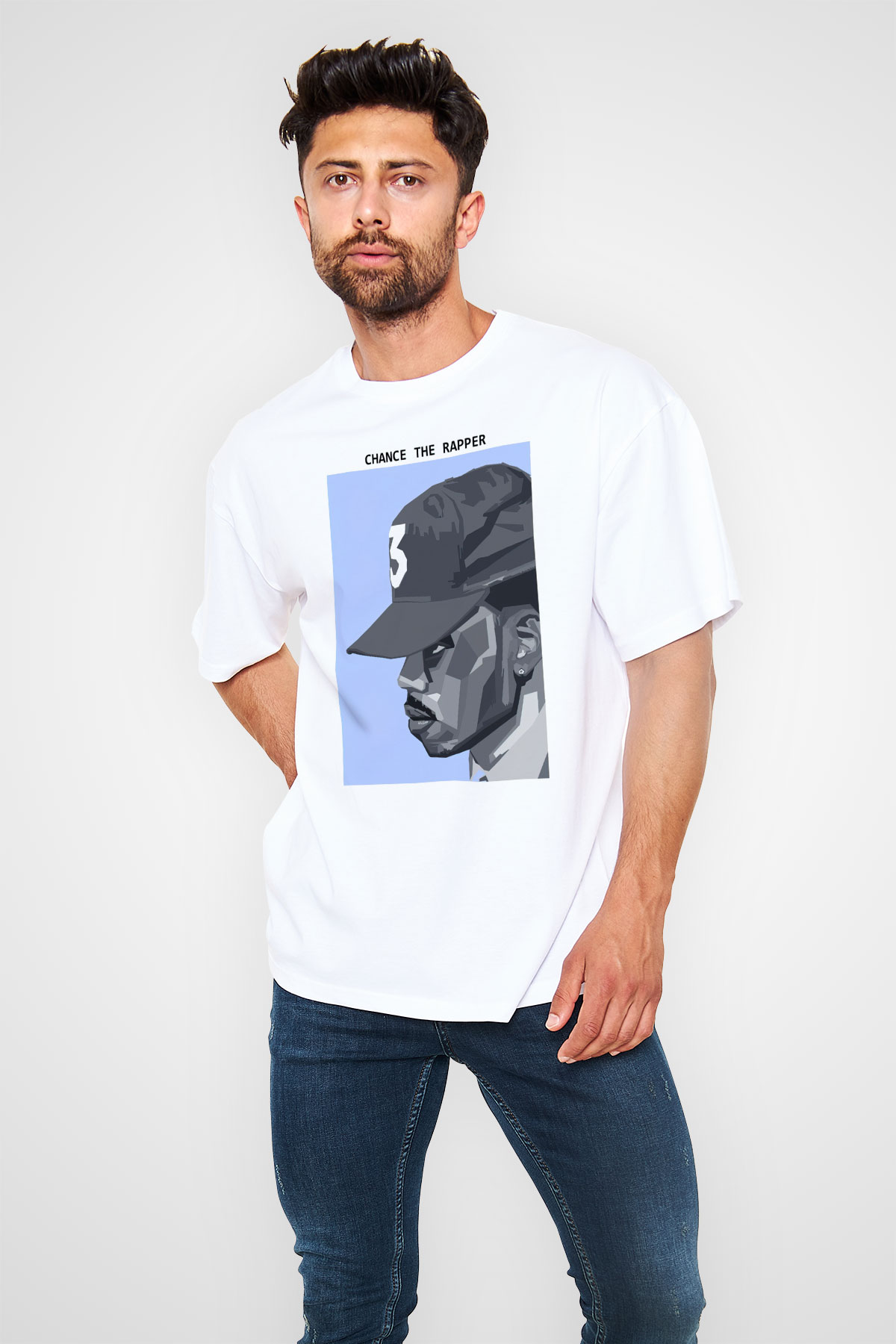 Chance The Rapper Beyaz Oversize Tişört Oversize T-shirt - TişörtFabrikası