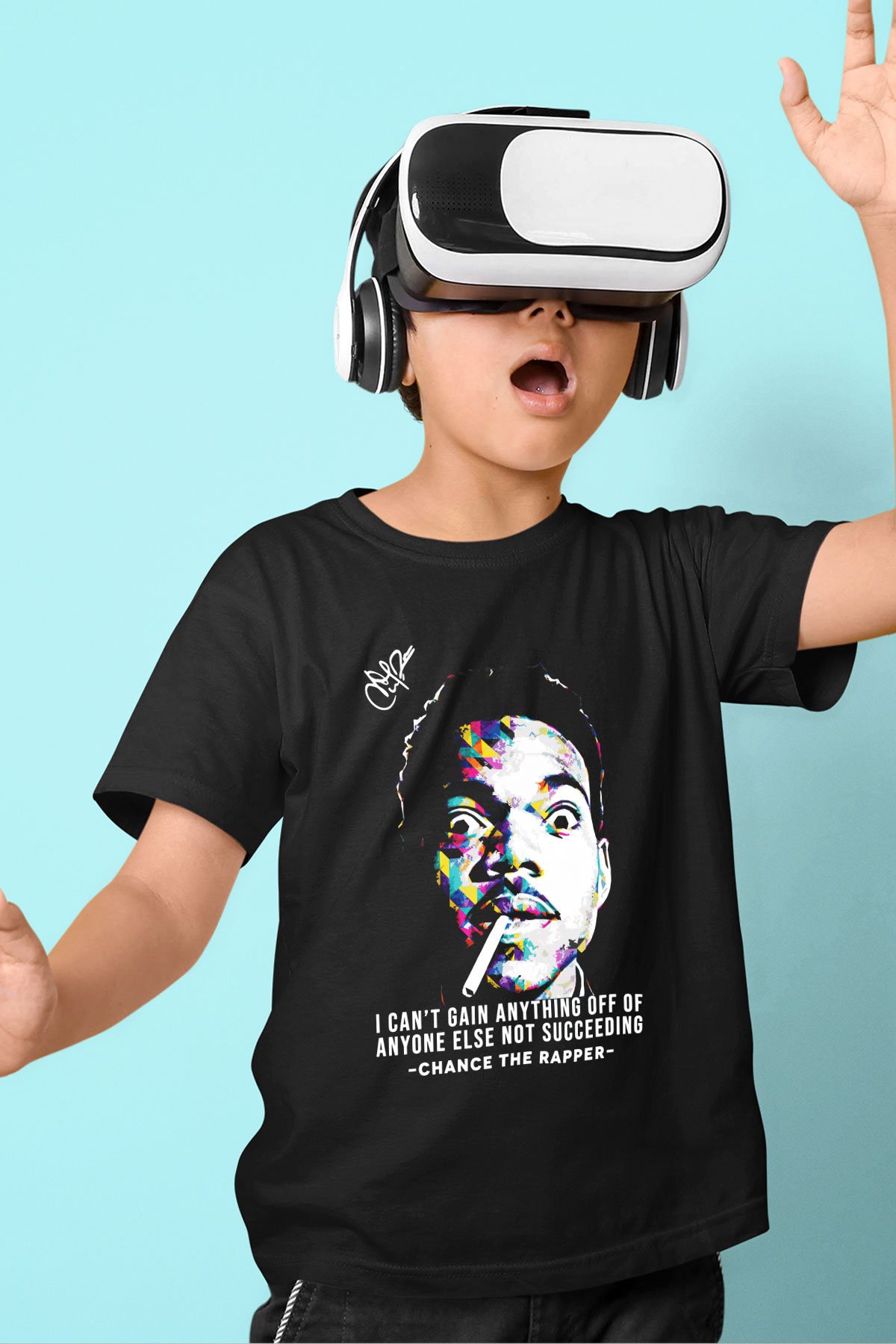 Chance The Rapper Siyah Unisex Çocuk Tişört