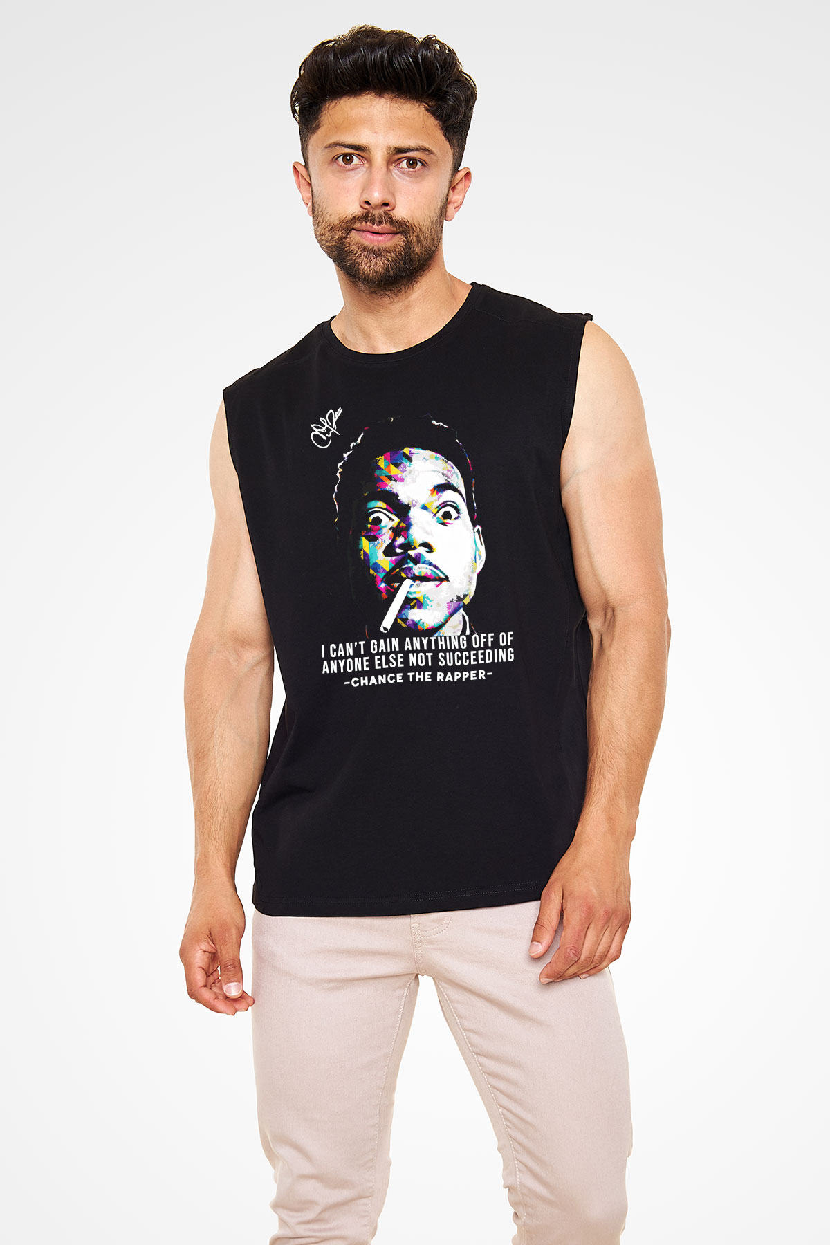 Chance The Rapper Siyah Unisex Kolsuz Tişört