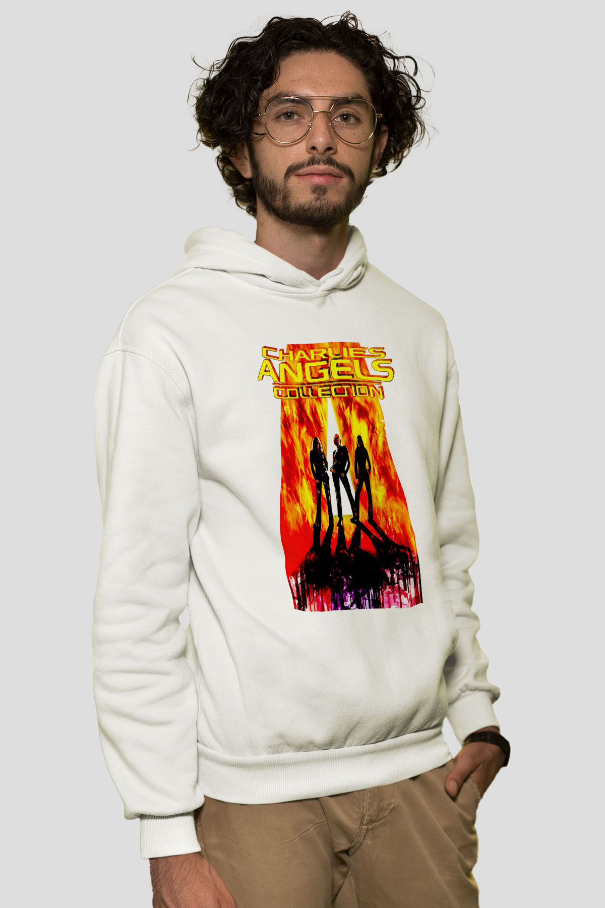 Charlies Angels Beyaz Unisex Hoodie
