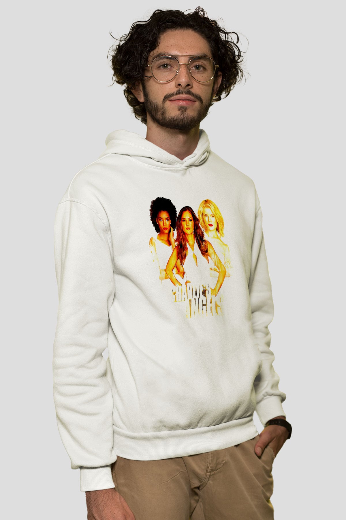 Charlies Angels Beyaz Unisex Hoodie