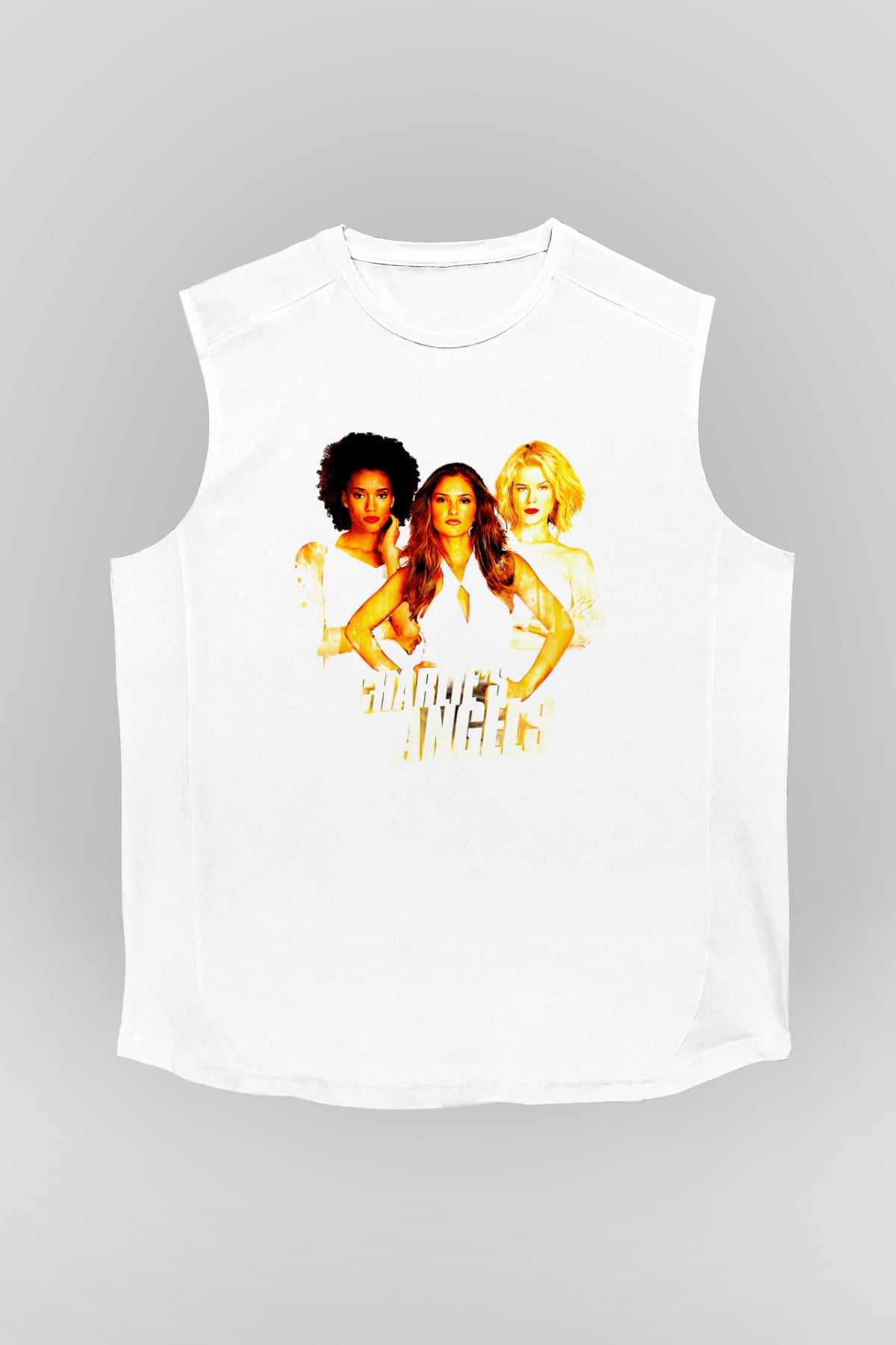 Charlies Angels Beyaz Unisex  Kolsuz Tişört