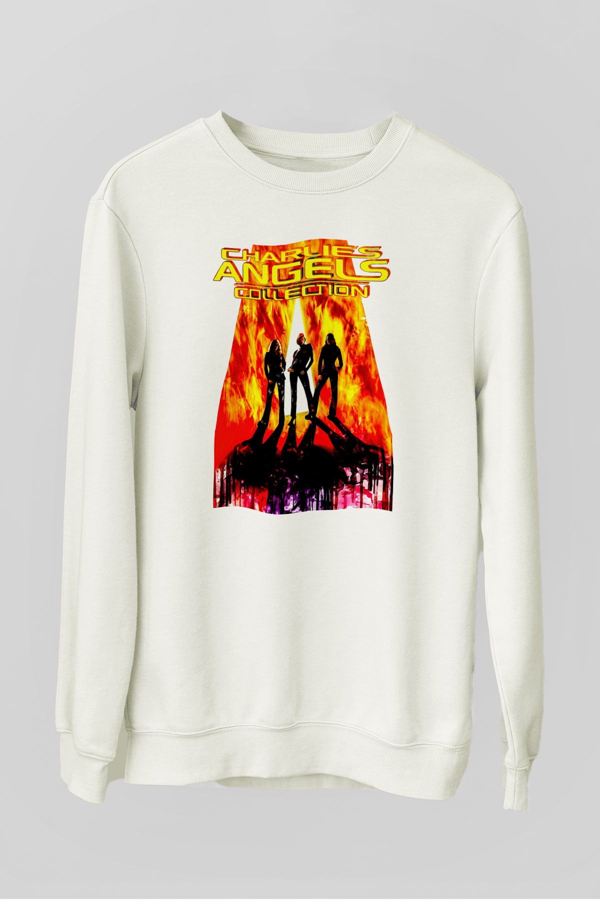 Charlies Angels Beyaz Unisex  Sweatshirt