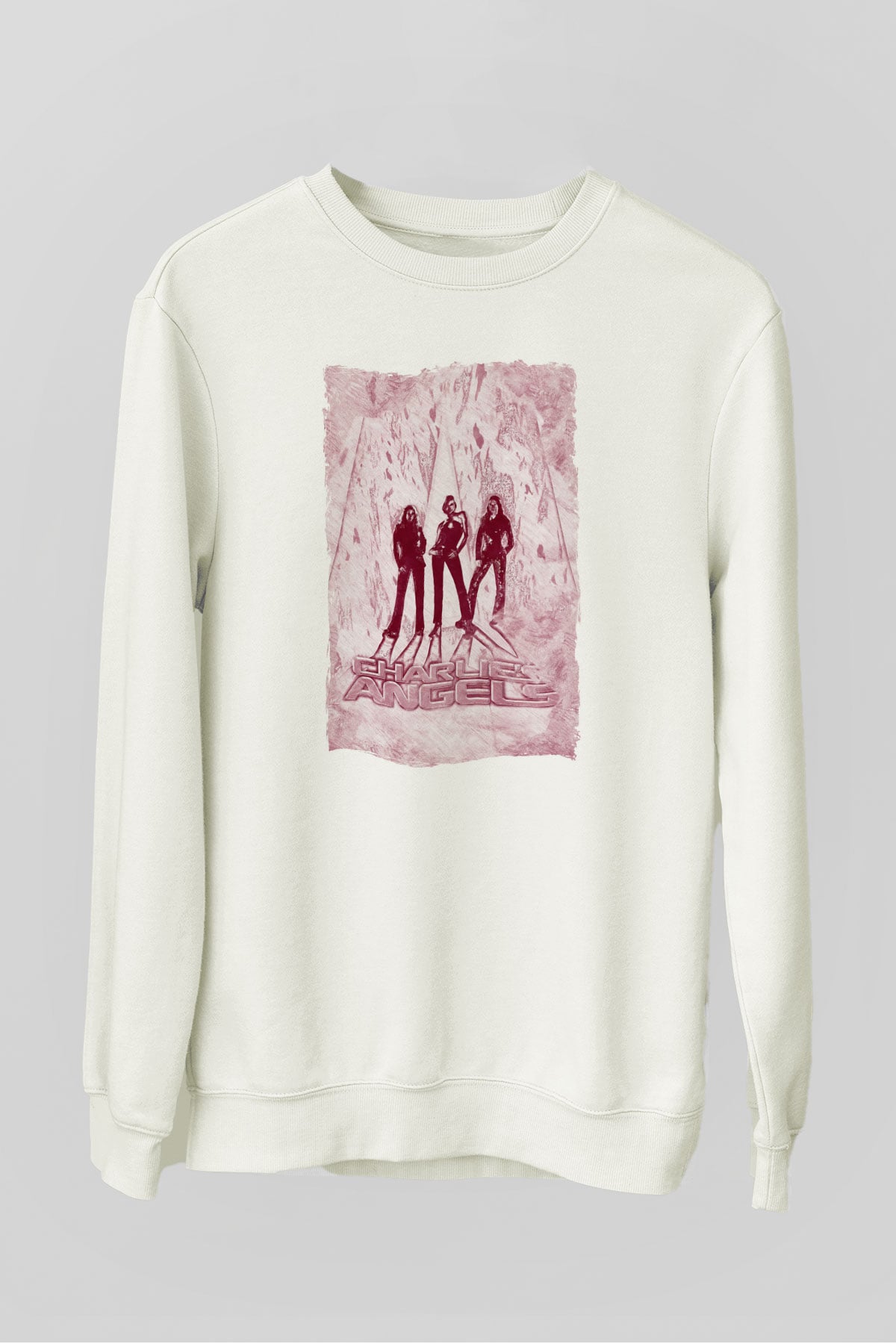 Charlies Angels Beyaz Unisex  Sweatshirt
