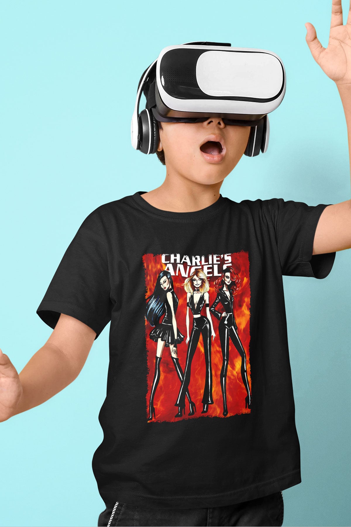 Charlies Angels Siyah Unisex  Çocuk Tişört